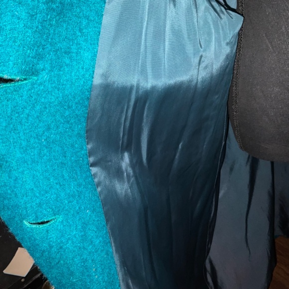 Vintage Green Blue Mohair Duster Coat - Picture 8 of 9